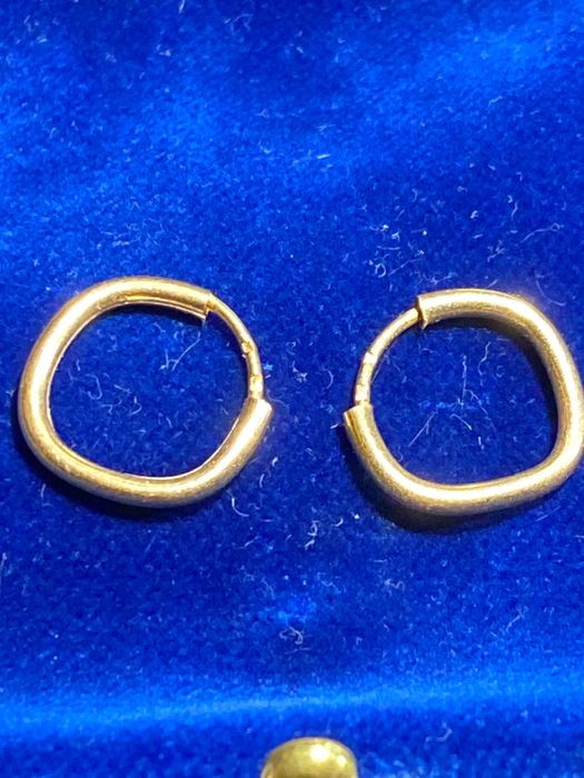 Brincos Argolas Ouro Português contrastado 800 1,7 cm 1,5 gr