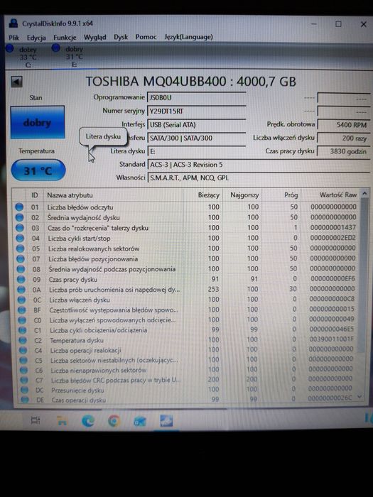 Dysk zewnętrzny Toshiba 4 TB