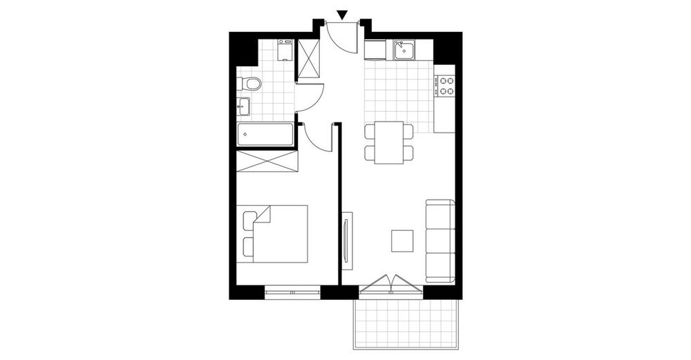 2-pokojowe mieszkanie 40m2 + balkon