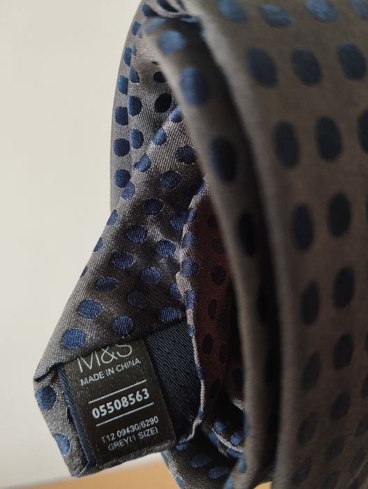 Męski jedwabny krawat 100% silk w kółka, groszki, szary, granat, slim,