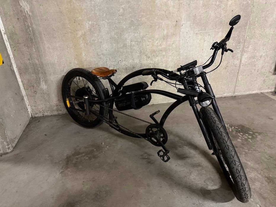 Rower Chopper Custom E-Bike Stretch Cruiser 2000W | Rapid S-2000 | Battery Guru 48V 17.5Ah | Shimano ZEE