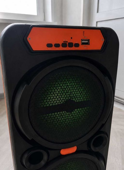 Bluetooth колонка з двома динаміками та бездротовим мікрофоном