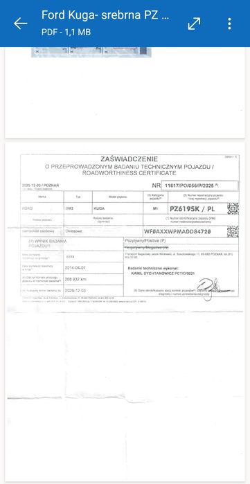 Ford Kuga full wypass