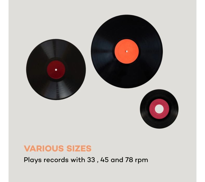 Gramofon RETRO w walizce z głośnikami