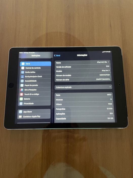 Apple Ipad Air 2 128GB WiFi+4G vidro rachado