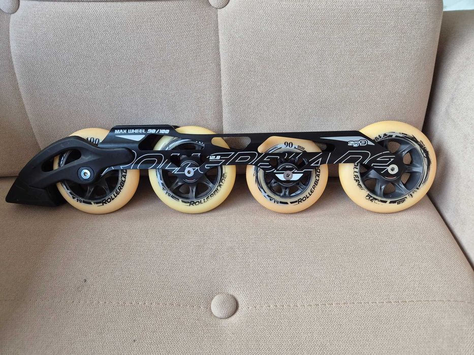 Rollerblade Tempest 12.8 195mm – szyny 3x100/1x90 + koła 84A ABEC 7