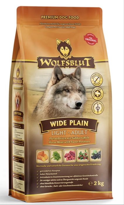 WOLFSBLUT Wide Plain Light Konina z batatami - sucha karma dla psa, 2kg