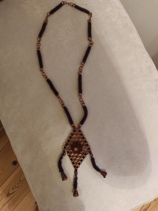 SZYBKA WYSYŁKA Miedziany naszyjnik PRL