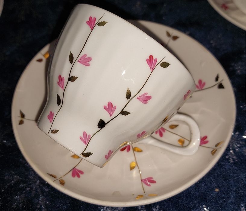 Кофейный сервиз фарфор фарфоровый ссср винтаж  минский роспись позолот