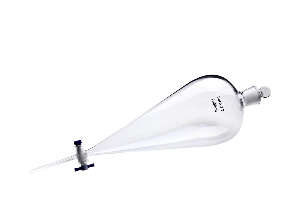 Воронка\лейка грушевидная, цилиндрическая, с диском (стекл.\PTFE кран)