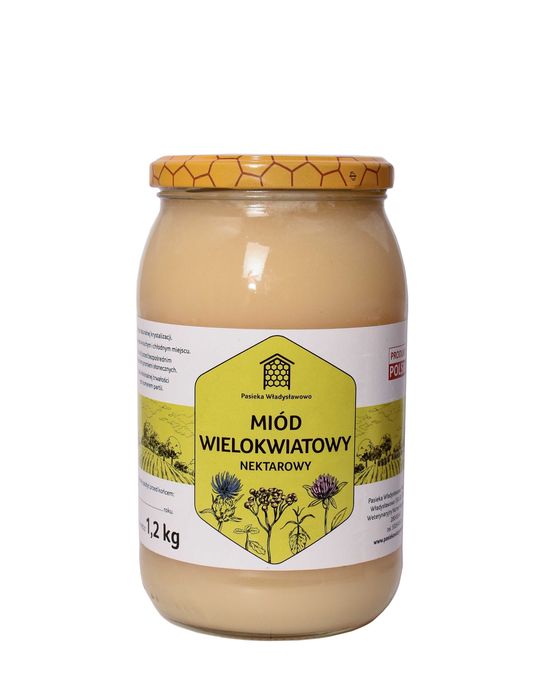 miód wielokwiatowy 1,2 kg, wysyłka, Pasieka Władysławowo