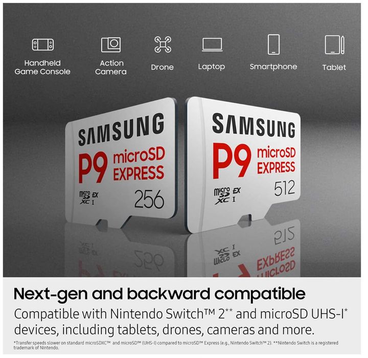 Карта памяти Samsung P9 Express microSD Express Card, 512GB microSDXC