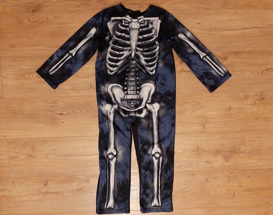 Strój kościotrup kostek szkielet kostium przebranie kosciotupa 7-8 lat