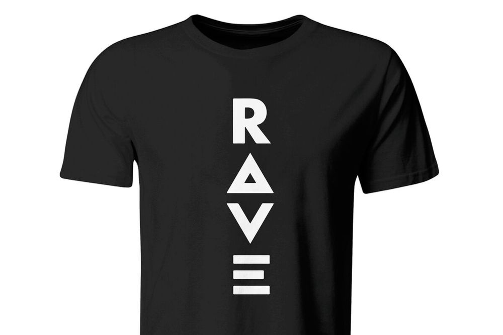 Koszulka z nadrukiem RAVE TECHNO ELECTRO, czarna, roz. S-XXL tutaj L