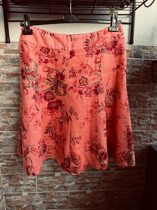 Marks&Spencer - j.nowa orange kwiaty letnia z lnem 42!