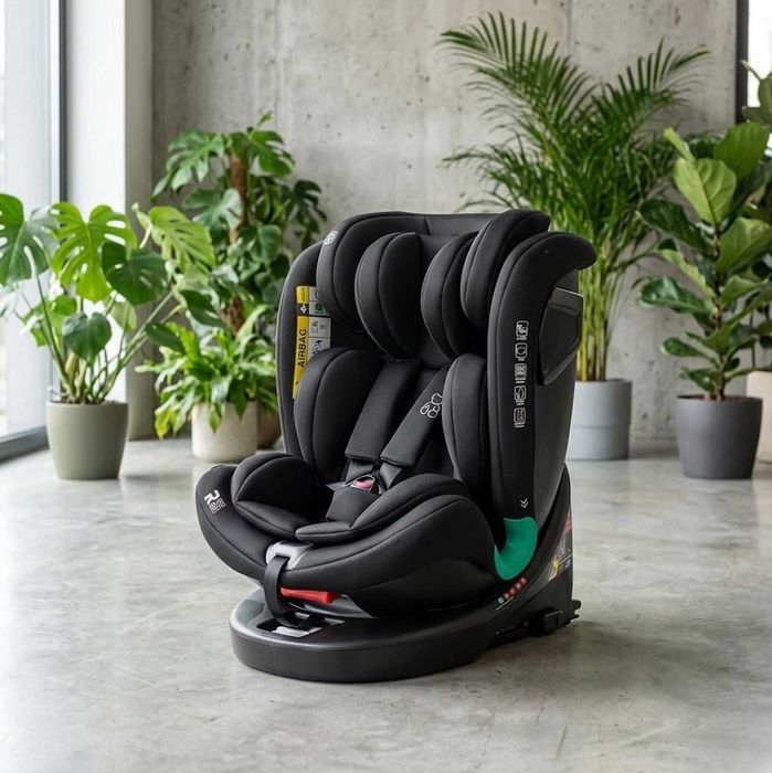 Fotelik Samochodowy 9-36 kg 40-150 cm OBROTOWY 360° ISOFIX i-Size Top Tether Montaż Przodem i Tyłem do kierunku jazdy + Gratis Organizer Nakładki