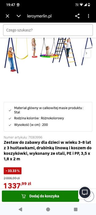 Plac zabaw. Huśtawki