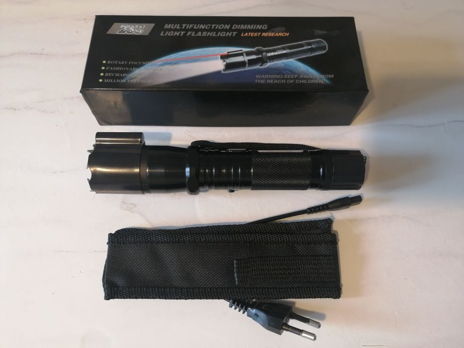 Latarka z paralizatorem + LASER model 288 odstraszacz ochrona MOCNA