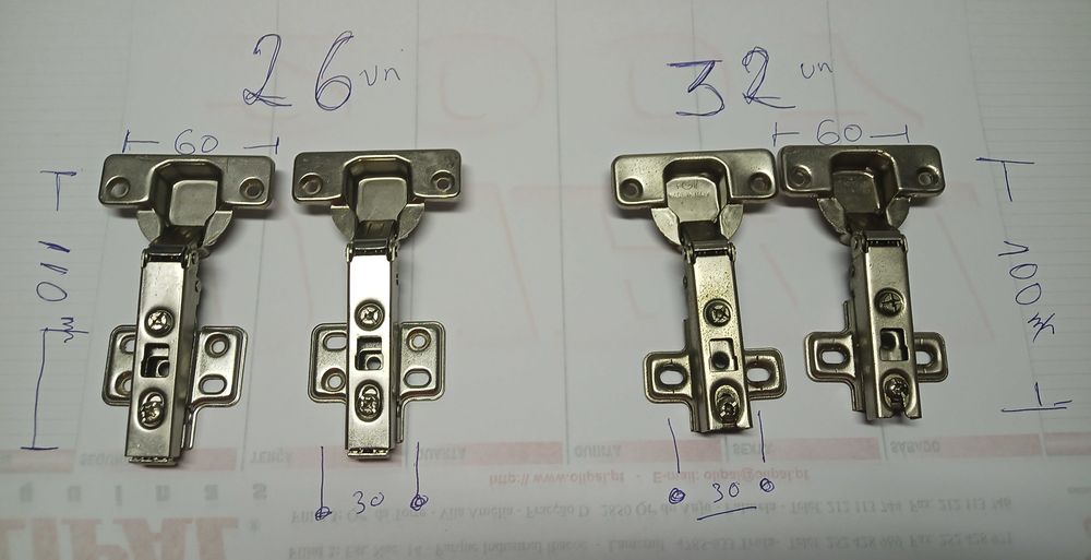 Dobradiças para portas de cozinha