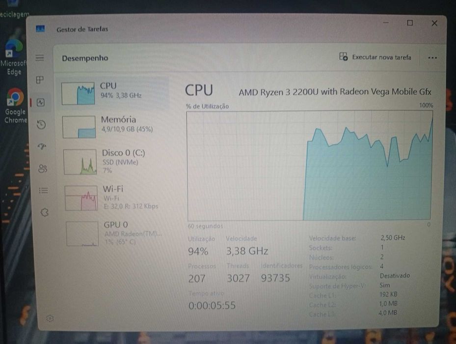 HP 15NP Ryzen 3-2200U + Radeon Vega 3 + 12GB RAM + SSD