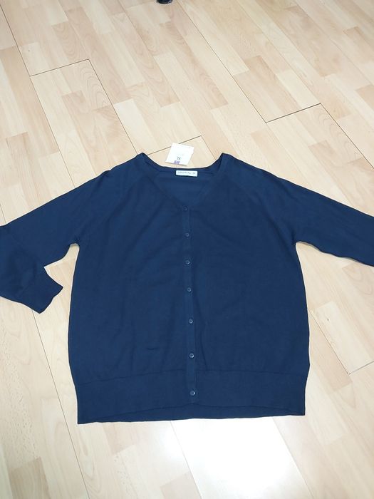 Nowy sweter elegancki granat r 42 xl zapinany