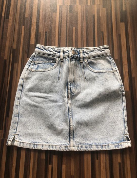 Spódniczka mini Reserved XS 34 jasny dżins jeans