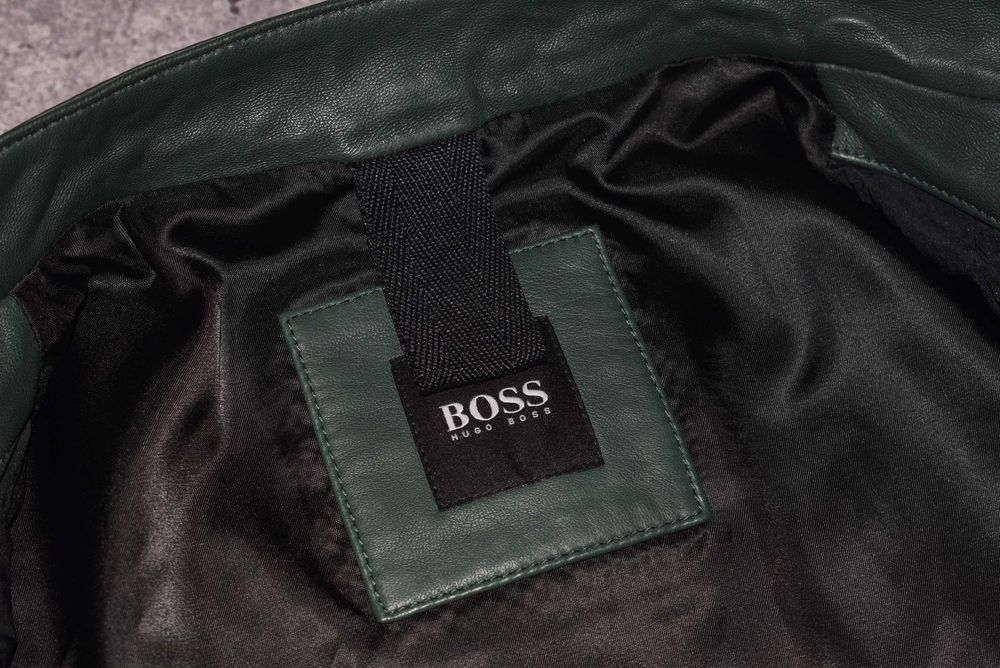 Hugo Boss Leather Bomber (Чоловіча Преміальна Шкіряна Куртка Бомбер )