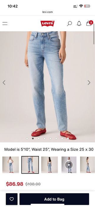 Джинси Levi’s 80’s mom, w26, S, M.