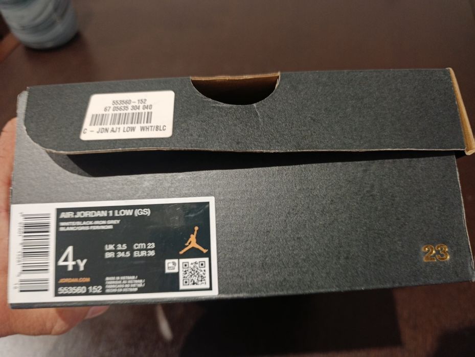 Air Jordan 1 Low (GS) "Shadow / Iron Grey" – Tamanho 36 (Original)