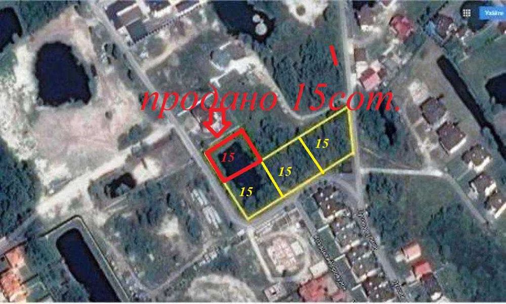Продаж ділянки 15сот. Козин біля озера