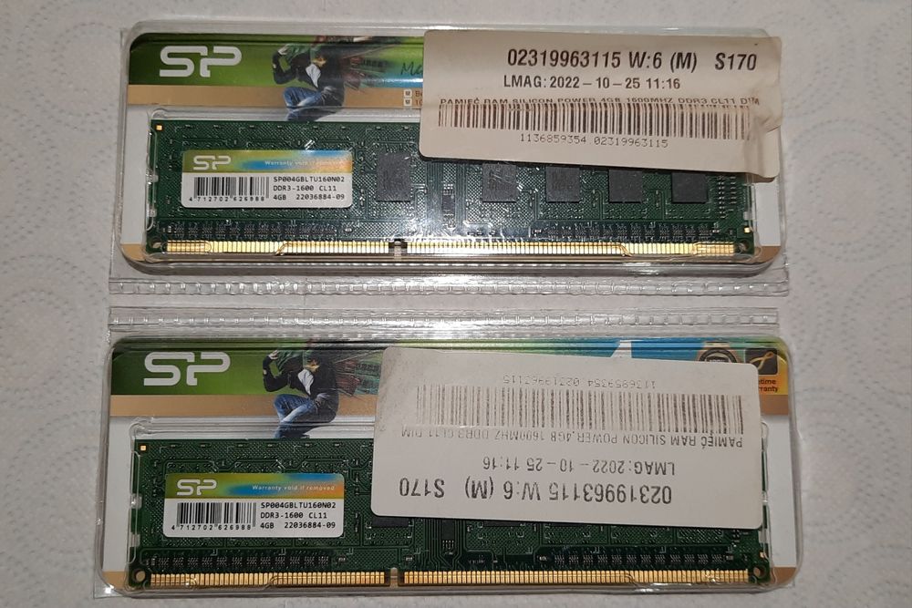 Pamięć RAM DDR3 SILICON POWER - zestaw 2x 4GB - Nowa