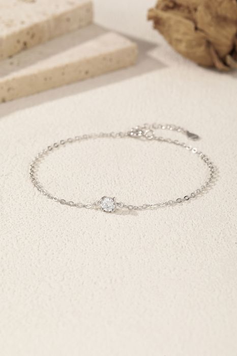 Cрібний браслет з муасанітом 0.1|0.3|0.5 ct “Éliane”