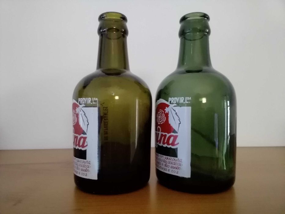 2 Garrafas de Refrigerante, Pirogravadas, Tipo Pote: Laranjada Regina da Provir - Viseu