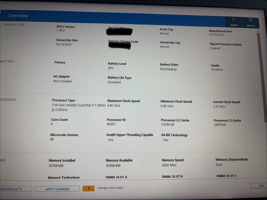 Dell Precision 7760 | i7 11ª Gen | RTX A4000 8GB | 32GB RAM | 512GB SSD | Estado Impecável (Grau A+)