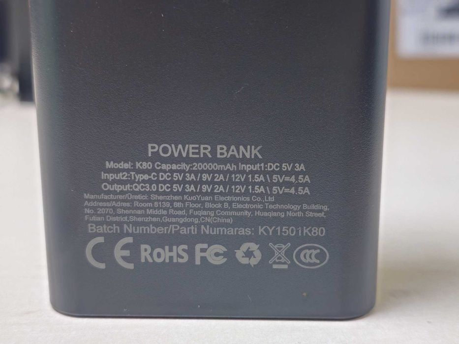POWER BANK К80 20000mAh зі швидкою зарядкою