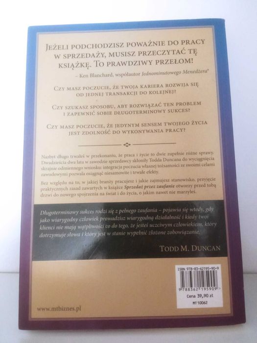 Todd M. Duncan. Sprzedaż przez zaufanie