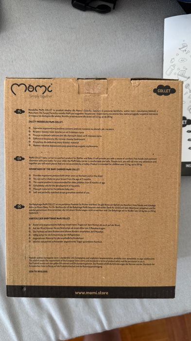 Porta-bebés ergonómico MoMi Collet Navy Blue – Como Novo