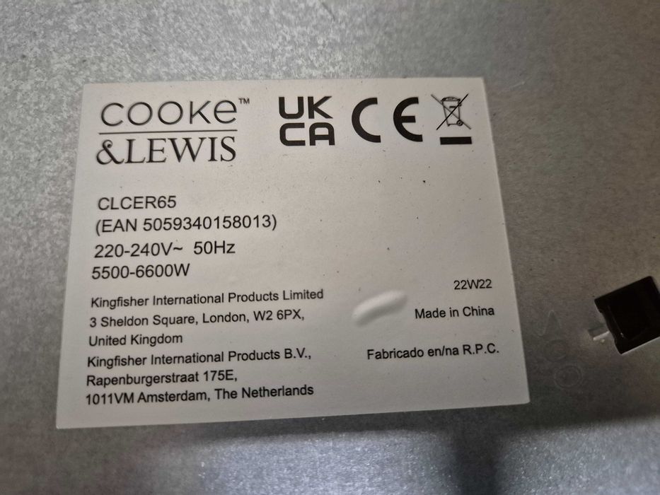 Placa Cooke & Lewis Mod. CLCER65