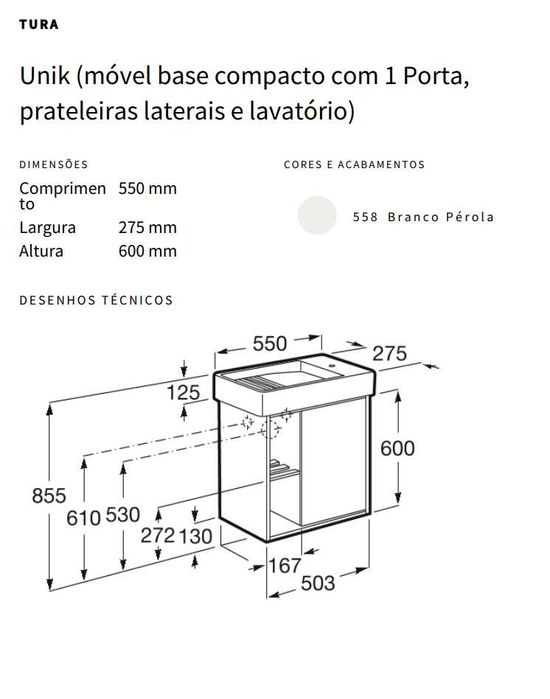 Conjunto de móvel de casa de banho com lavatório Roca