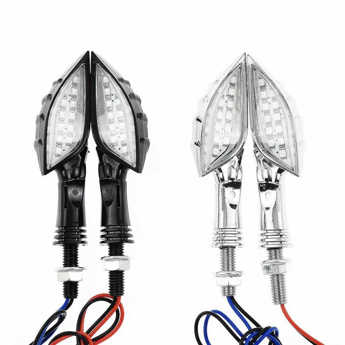 Par piscas LED esqueleto chopper bobber moto cafe racer