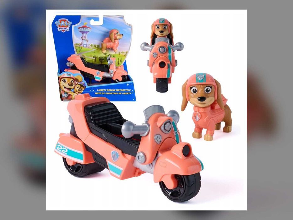 Psi Patrol Liberty Motocykl Ratunkowy + Figurka Zestaw
