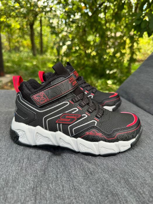 Детские кожаные ботинки на липучках Skechers Velocitrek 27/30/31/32/33/35р