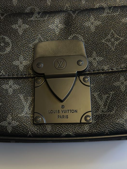 Сумка мессенджер чоловіча чорна Louis Vuitton S Lock messenger луи вит