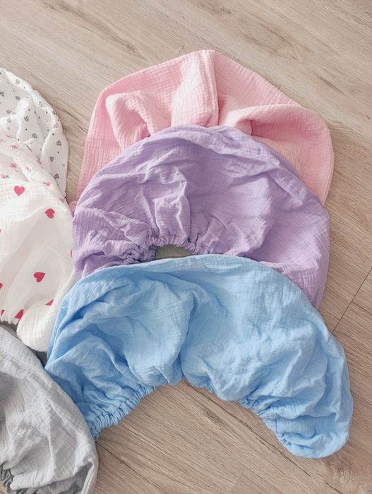 Муслінове простирадло  на гумці наматрасник бавовняний у візочок люльк