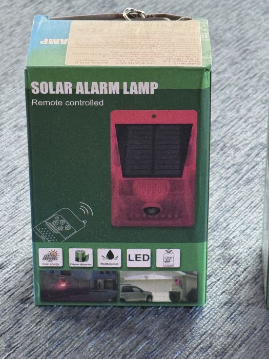 Conhunto dois alarmes a enegia solar com controlo remoto