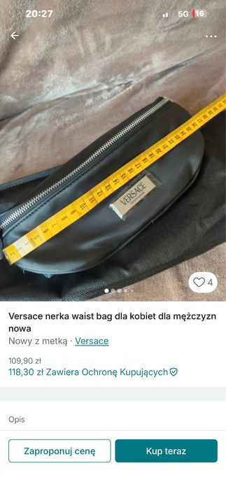 Nerka versace nowa czarna