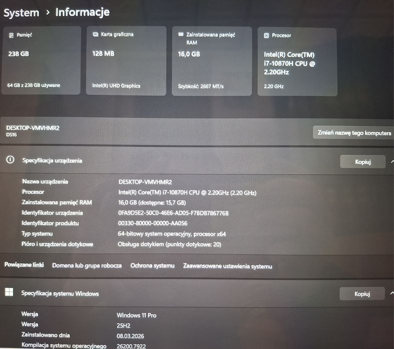 Laptop NoteBook jak Asus zenbook duo 2 Ekrany Intel i7  16GB RAM  Win1