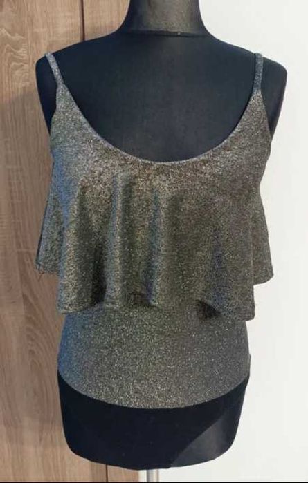 Body na ramiączkach brokatowe na sylwestra rozmiar XS