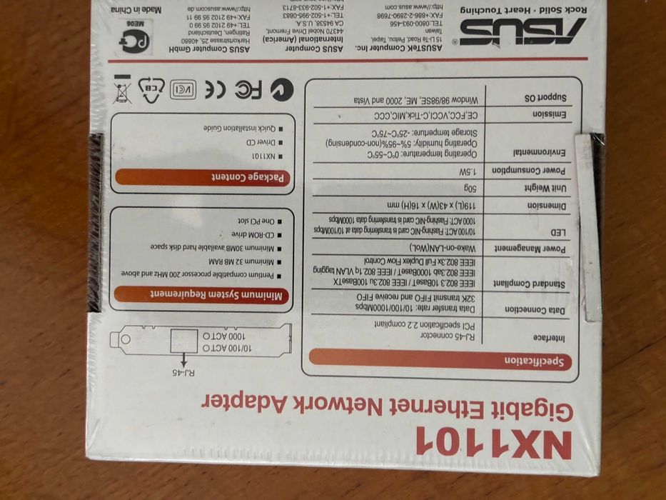 Placa de rede ASUS NX1101 Gigabit Ethernet