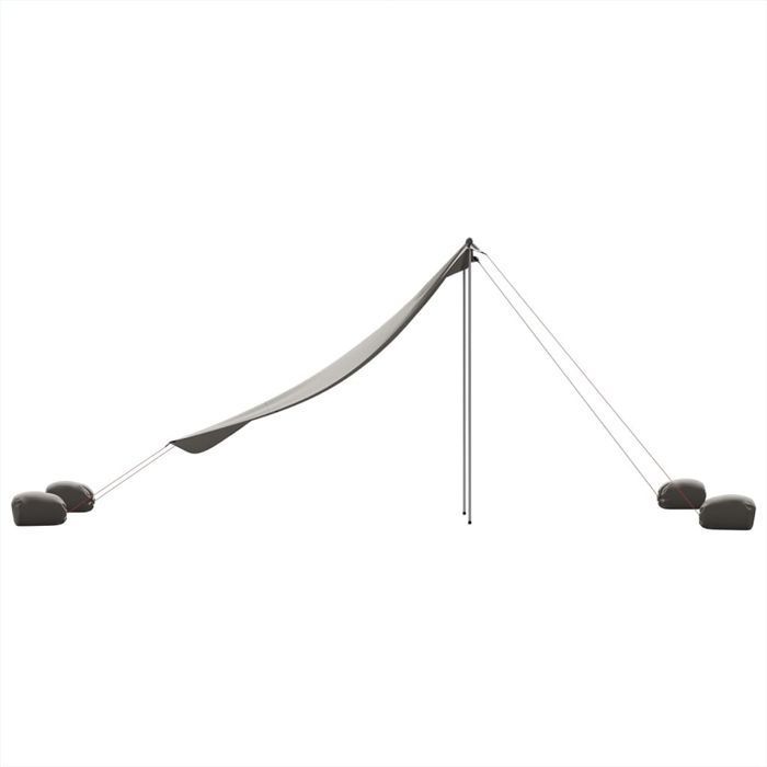 Vidaxl Zadaszenie Na Plażę, Z Obciążnikami, Szare, 214X236 Cm